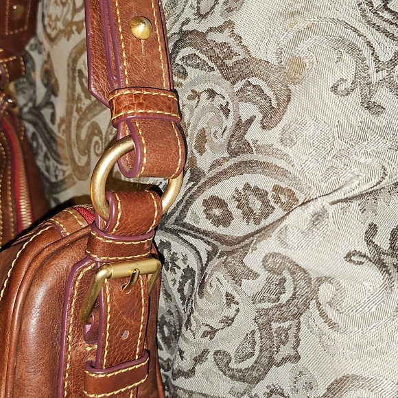 Dooney & Bourke Brown Leather Shoulder Bag,  Florentine,Italian